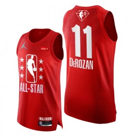 2022 All-Star Bulls #11 DeMar DeRozan Grey Red Jersey NBA 75th Authentic