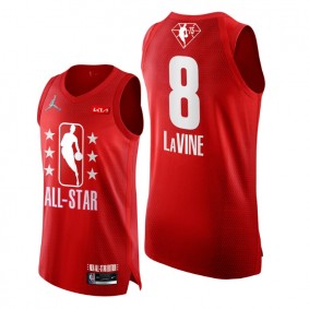 2022 All-Star Bulls #8 Zach LaVine Grey Red Jersey NBA 75th Authentic