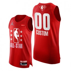 2022 All-Star Cleveland #00 Custom Grey Red Jersey NBA 75th Authentic