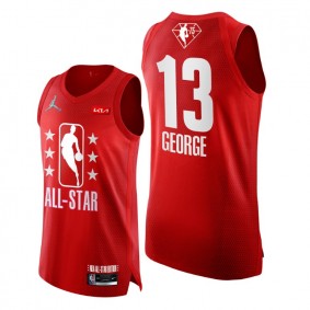 2022 All-Star Clippers #13 Paul George Grey Red Jersey NBA 75th Authentic