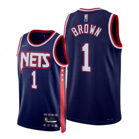 Nets Bruce Brown 2021-22 City Edition Jersey Blue