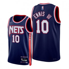 James Ennis III #10 Brooklyn Nets 2021-22 City Edition Blue Jersey NBA75th Season
