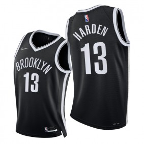 Nets James Harden 2021-22 Diamond 75th Season Jersey Black