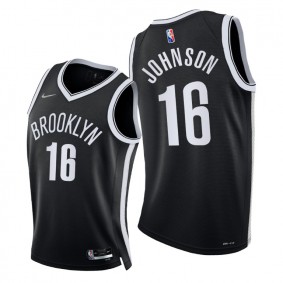 Nets James Johnson 2021-22 Diamond 75th Season Jersey Black