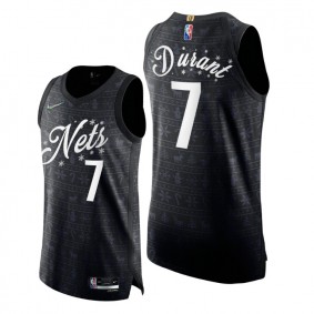 Brooklyn Nets #7 Kevin Durant Black Christmas Eve Jersey 75th Anniversary