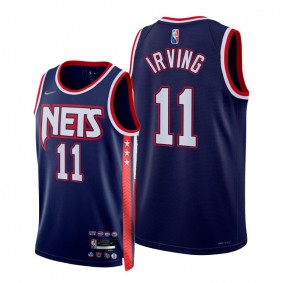 Nets Kyrie Irving 2021-22 City Edition Jersey Blue