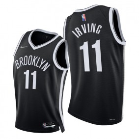 Nets Kyrie Irving 2021-22 Diamond 75th Season Jersey Black