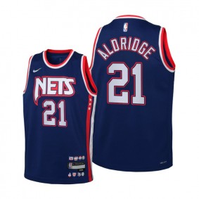 LaMarcus Aldridge Brooklyn Nets Blue 2021-22 City Edition Jersey - Kids