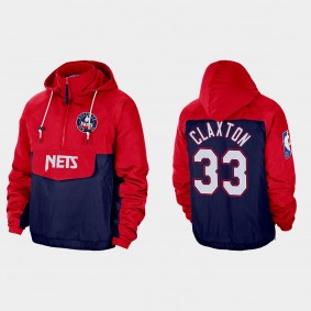 75th Nets Nicolas Claxton Windbreaker Jacket Red Navy