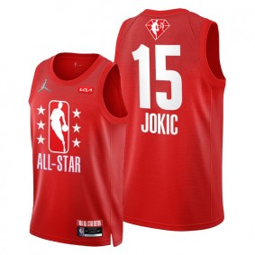Nikola Jokic 2022 Cleveland All-Star Maroon 75th Patch Jersey Nuggets #15