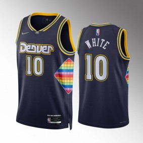 Denver Nuggets Jack White #10 Navy City Edition Jersey 75th Diamond