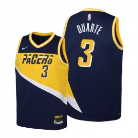 Pacers #3 Chris Duarte 2021-22 City Edition Youth Navy Jersey Diamond 75th Anniversary