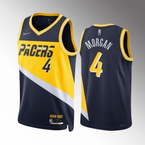 Indiana Pacers Juwan Morgan #4 City Edition Navy Jersey 75th Diamond