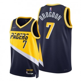 Pacers Malcolm Brogdon 2021-22 City Edition Blue Jersey NBA 75th