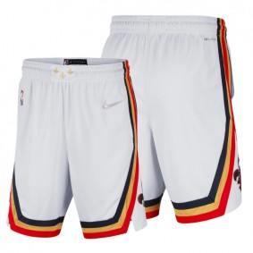 New Orleans Pelicans 2021-22 City Edition White Shorts 75th Anniversary
