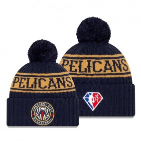 2021 Draft Edition New Orleans Pelicans Blue 75th Anniversary Logo Knit Hat