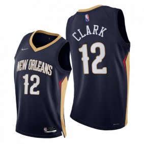 Gary Clark #12 New Orleans Pelicans 2021-22 Icon Edition Navy Jersey NBA 75th Diamond