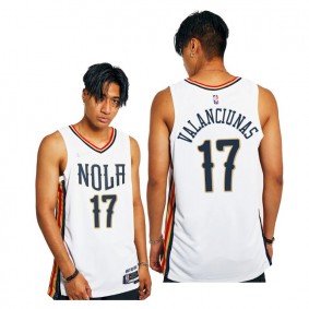 Pelicans Jonas Valanciunas 2021-22 City Edition Jersey White