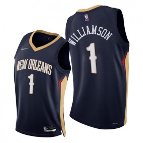 Pelicans Zion Williamson 2021-22 Diamond 75th Season Jersey Navy