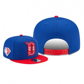 Detroit Pistons 2021 NBA Draft Blue Hat 75th Anniversary Logo