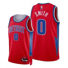 Pistons Chris Smith 2021-22 City Edition Red Jersey NBA 75th