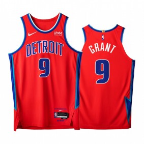 Pistons #9 Jerami Grant Red Jersey NBA 75th Authentic City Edition 2021-22