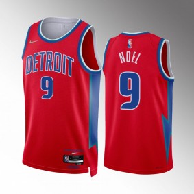 Detroit Pistons Nerlens Noel #9 City Edition Red Jersey 75th Diamond