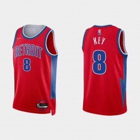 Pistons 75th Anniversary Red Braxton Key Jersey City