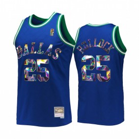 Dallas Mavericks Reggie Bullock NBA 75th Anniversary Diamond #25 Blue Retro Jersey