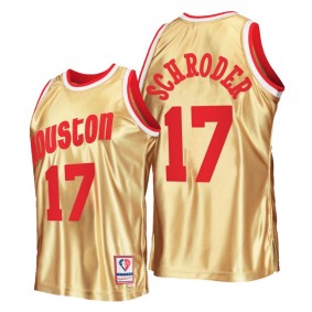 Houston Rockets Dennis Schroder #17 Jersey 75th Anniversary Gold Hardwood Classics