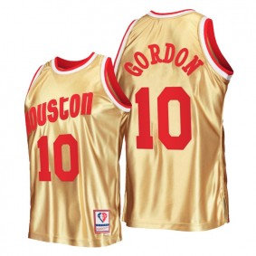 Houston Rockets Eric Gordon #10 Jersey 75th Anniversary Gold Hardwood Classics
