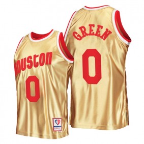 Houston Rockets Jalen Green #0 Jersey 75th Anniversary Gold Hardwood Classics