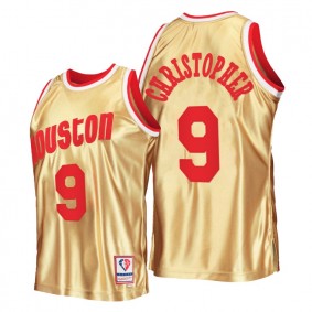 Houston Rockets Josh Christopher #9 Jersey 75th Anniversary Gold Hardwood Classics