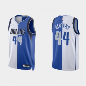 Mavericks Davis Bertans Split 75th Jersey Royal White