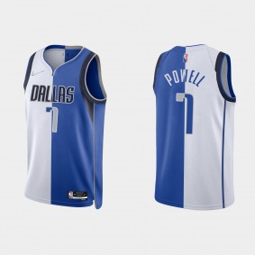 Mavericks Dwight Powell Split 75th Jersey Royal White