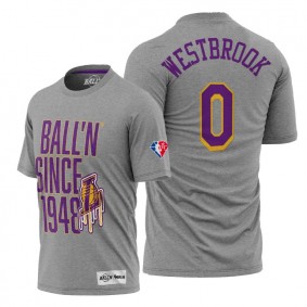 Russell Westbrook Lakers Since 1948 Gray Tee