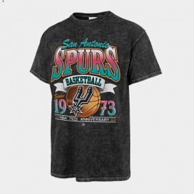 San Antonio Spurs 75th Anniversary City Edition T-Shirt Black Mineral Wash Vintage Tubular Tee