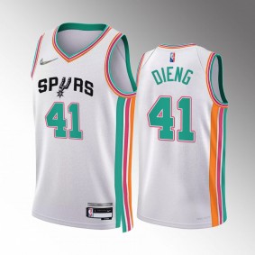 San Antonio Spurs Gorgui Dieng #41 White City Edition Jersey 75th Diamond