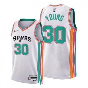 Spurs Thaddeus Young 2021-22 City Edition Jersey White