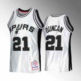 Tim Duncan #21 San Antonio Spurs 1998-99 Hardwood Classics Platinum 75th Anniversary Jersey