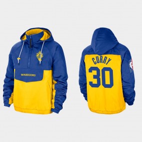 75th Warriors Stephen Curry Windbreaker Jacket Gold Royal