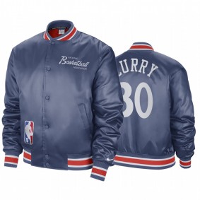 Stephen Curry #30 Warriors Team 31 Courtside Navy 75th Jacket