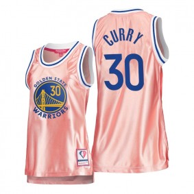 Hot Lady's Golden State Warriors #30 Stephen Curry Pink Rose Gold Jersey 75th Anniversary