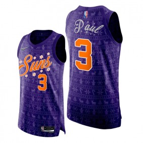 Phoenix Suns #3 Chris Paul Purple Christmas Night Jersey 75th Anniversary