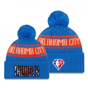 2021 Draft Edition Oklahoma City Thunder Blue 75th Anniversary Logo Knit Hat