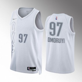 Oklahoma City Thunder Eugene Omoruyi #97 White City Edition Jersey 75th Diamond Badge