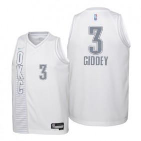 Josh Giddey Oklahoma City Thunder White 2021-22 City Edition Jersey - Kids