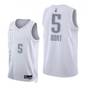 Thunder Luguentz Dort 2021-22 City Edition White Jersey NBA 75th