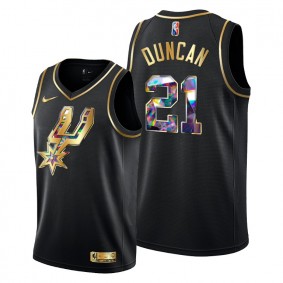 #21 Tim Duncan San Antonio Spurs NBA 75th Anniversary Team Black Jersey