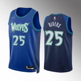 Minnesota Timberwolves Austin Rivers #25 City Edition Blue Jersey 75th Diamond